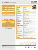 Предварительный просмотр 4 страницы Hitachi CP-A222WN Brochure & Specs