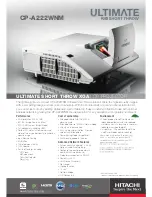 Hitachi CP-A222WNM Technical Specifications предпросмотр