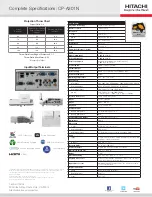 Preview for 3 page of Hitachi CP-A301N Specifications