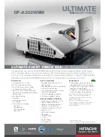 Preview for 1 page of Hitachi CP-A302WNM Specification