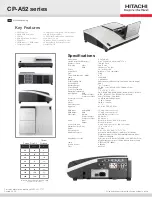 Предварительный просмотр 1 страницы Hitachi CP-A52 Series Specification Sheet