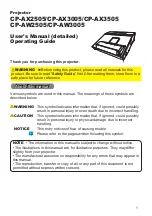 Hitachi CP-AW2505 User Manual preview
