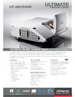 Предварительный просмотр 1 страницы Hitachi CP-AW250NM Technical Specifications