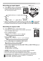 Preview for 23 page of Hitachi CP-BW301WN User Manual