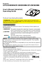 Hitachi CP-CW250WN User Manual preview