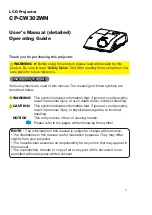 Hitachi CP-CW302WN User Manual preview