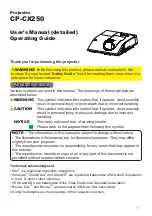 Preview for 1 page of Hitachi CP-CX250 User Manual