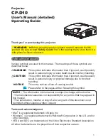 Preview for 1 page of Hitachi CP-D10 Series User Manual