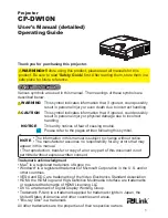 Hitachi CP-DW10N Operating Manual предпросмотр