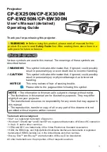 Hitachi CP-EW250N User Manual preview