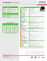 Предварительный просмотр 3 страницы Hitachi CP-EW300N Specifications