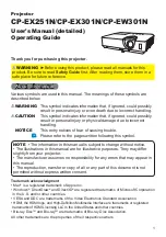 Предварительный просмотр 1 страницы Hitachi CP-EW301N User Manual