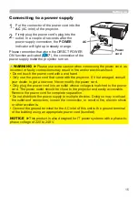 Предварительный просмотр 15 страницы Hitachi CP-EW301N User Manual