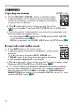 Предварительный просмотр 22 страницы Hitachi CP-EW301N User Manual