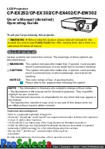 Hitachi CP-EW302 User Manual предпросмотр