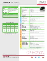 Preview for 1 page of Hitachi CP-EX250N Specifications