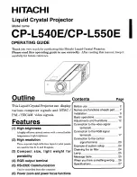 Hitachi CP-L540E Operating Manual preview