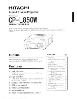Hitachi CP-L850W Operating Manual preview