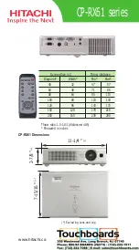 Preview for 2 page of Hitachi CP-RX61 series Specifications