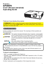 Preview for 1 page of Hitachi CP-RX79 User Manual