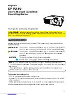 Preview for 1 page of Hitachi CP-RX80 - XGA LCD Projector Operating Manual