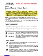 Preview for 2 page of Hitachi CP-RX80 - XGA LCD Projector Operating Manual