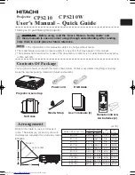 Предварительный просмотр 58 страницы Hitachi CP-S210 series User Manual