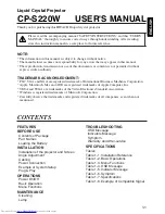 Preview for 1 page of Hitachi CP-S220 User Manual