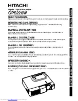 Preview for 1 page of Hitachi CP-S220W User Manual