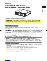 Preview for 1 page of Hitachi CP-S335 series User'S Manual And Operating Manual