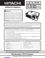 Предварительный просмотр 1 страницы Hitachi CP-S420WA Service Manual