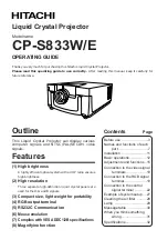 Hitachi CP-S833E Operating Manual preview