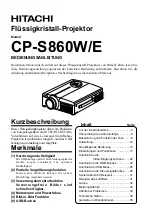 Preview for 37 page of Hitachi CP-S860E User Manual