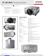 Preview for 2 page of Hitachi CP-SX12000 Specifications