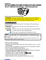 Hitachi CP-SX12000 User Manual предпросмотр