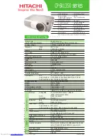 Hitachi CP-SX1350 Series Specification Sheet preview