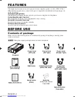 Preview for 3 page of Hitachi CP-SX5500W User Manual