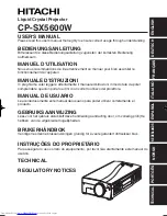 Hitachi CP-SX5600 series User Manual preview