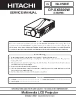 Hitachi CP-SX5600W Service Manual preview