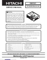 Hitachi CP-SX635W Service Manual предпросмотр