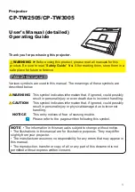 Hitachi CP-TW2505 User Manual preview