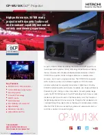 Preview for 1 page of Hitachi CP-WU13K Brochure & Specs