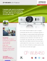 Hitachi CP-WU8450 Brochure & Specs предпросмотр