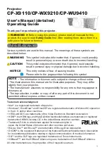 Hitachi CP-WU9410 User Manual preview