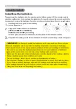 Preview for 18 page of Hitachi CP-WX3030WN Operating Manual