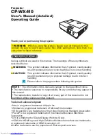 Hitachi CP-WX410 Operating Manual предпросмотр