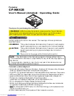 Hitachi CP-WX625 User Manual предпросмотр