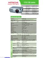 Preview for 1 page of Hitachi CP-X1200 Series Specifications