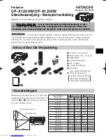 Предварительный просмотр 2 страницы Hitachi CP-X1200W (Dutch) Gebruiksaanwijzing