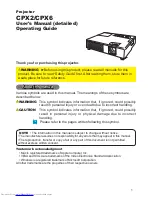 Hitachi CP-X2 series User'S Manual And Operating Manual preview